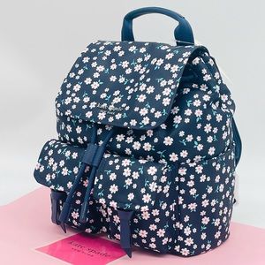 Kate Spade Carley Fleurette Nylon Backpack Blue Multi